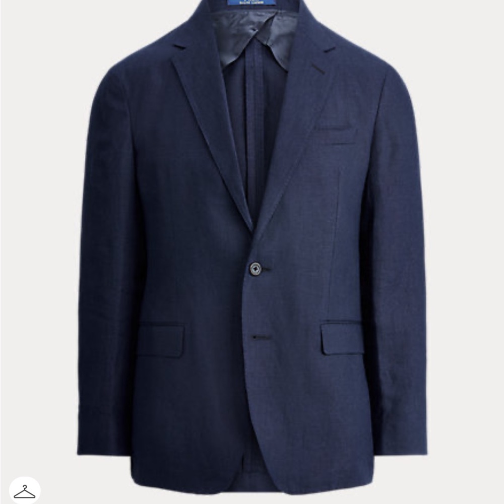 Lauren Ralph Lauren Navy Linen Sports Coat two button blazer for men size 42L